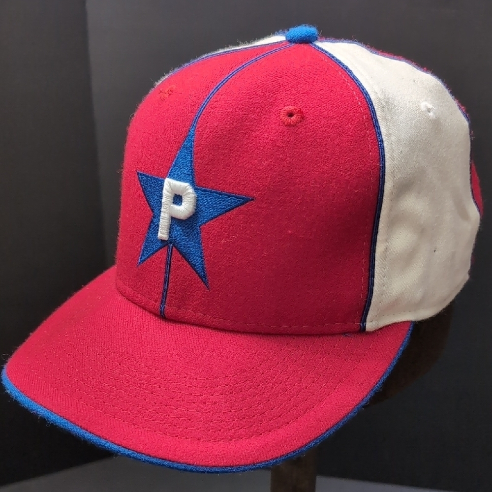Headgear Philadelphia Phillies 100% Wool Men's Red/White Fitted Hat, Size 7 3/8.